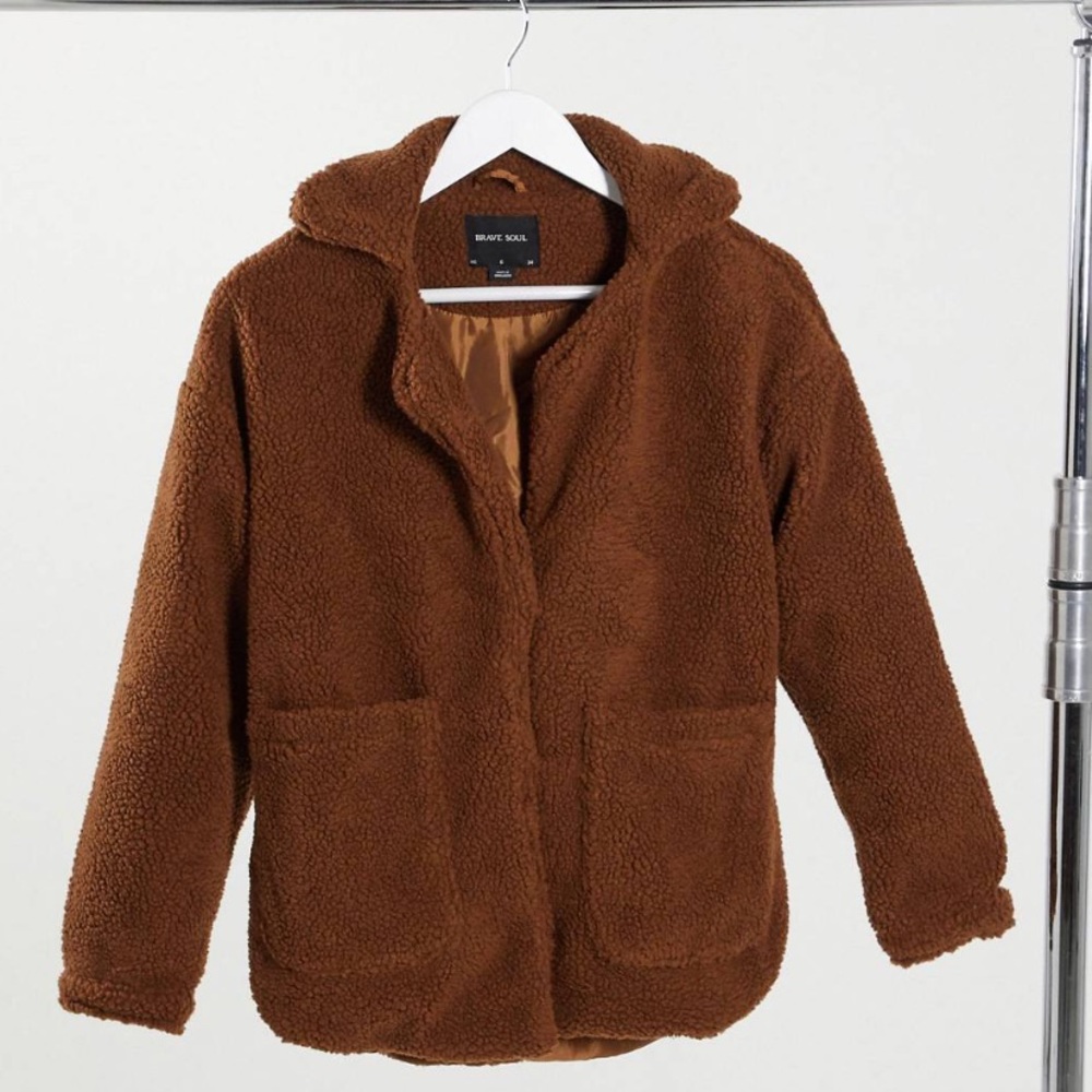 BRAVE SOUL - brown teddy coat
